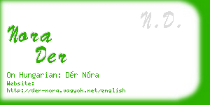 nora der business card